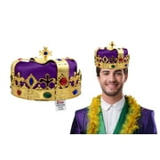 Nicky Bigs Novelties Adult Royal King Crown Queen Jeweled Gold Hat Halloween Wiseman Costume Accessory